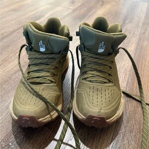 The North Face green olive hiking boots
